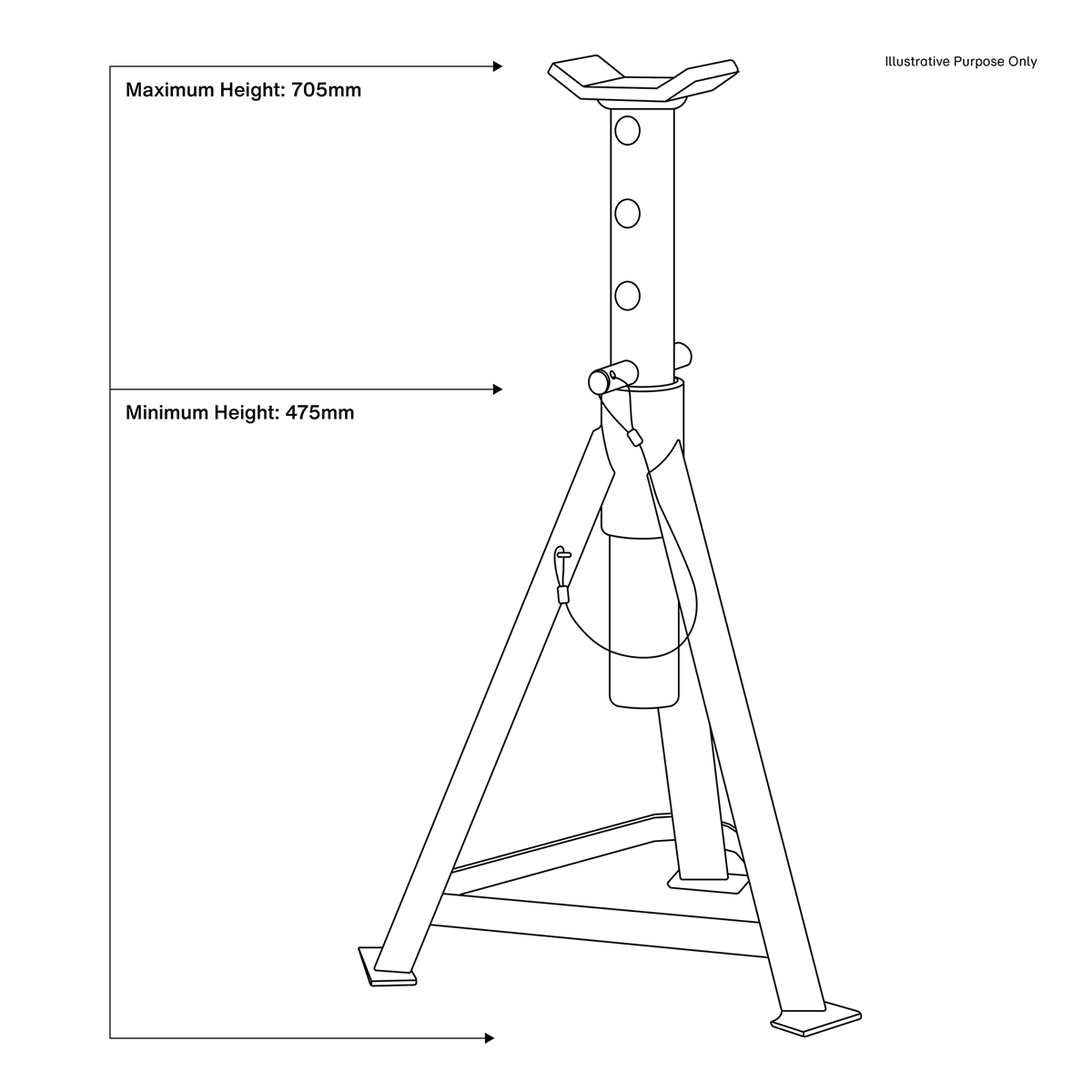 Sealey AS3000 Premier Axle Stands (Pair) 2.5 Tonne Capacity per Stand Medium Height