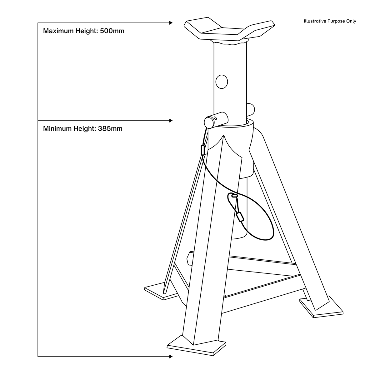Sealey AS5000 Axle Stands (Pair) 5 Tonne Capacity per Stand