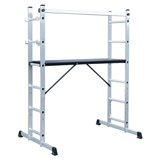 Sealey ASCL2 Scaffold Ladder 4-Way Aluminium - EN 131
