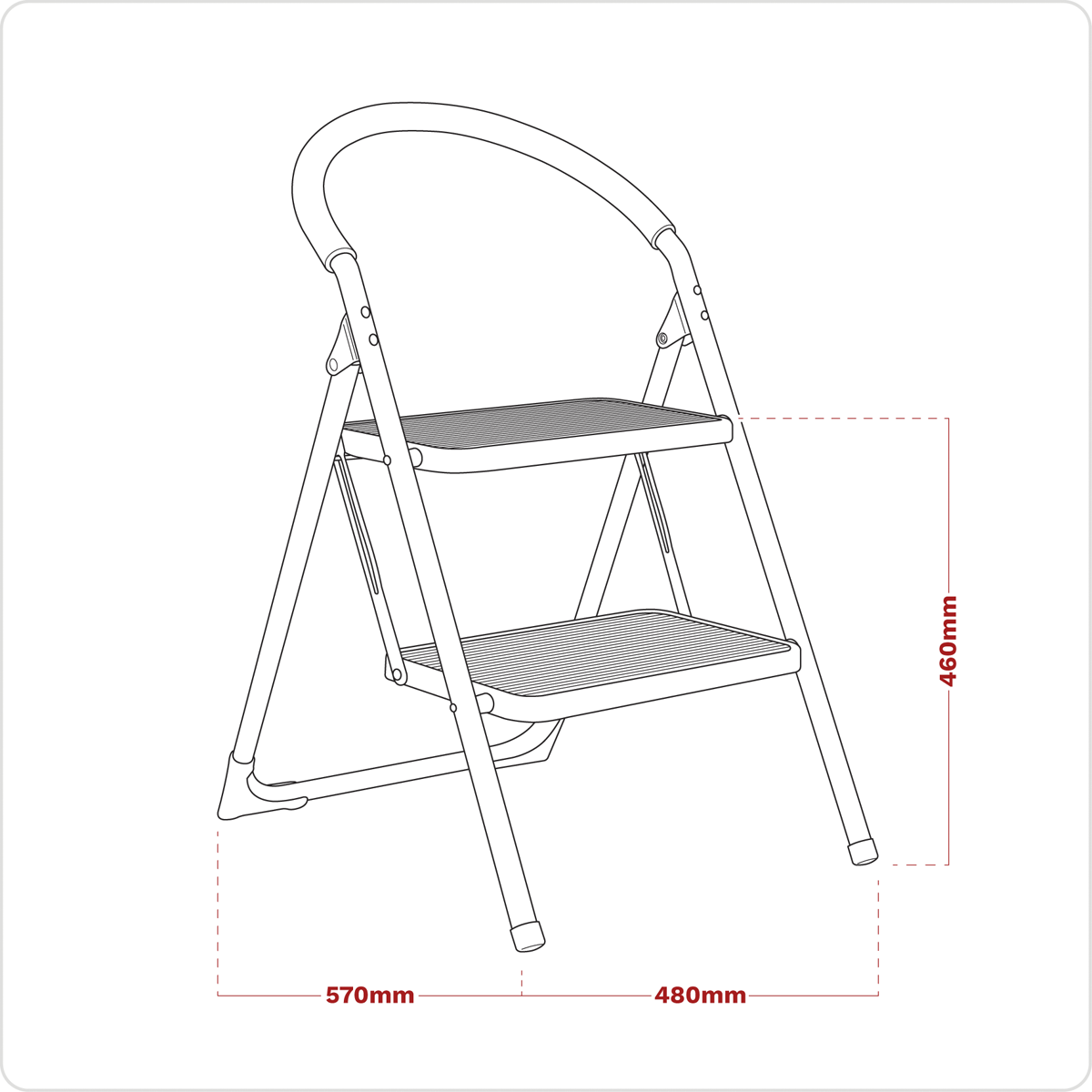 Sealey ASL2 Step Stool 2-Tread 150kg Capacity - BS EN14183