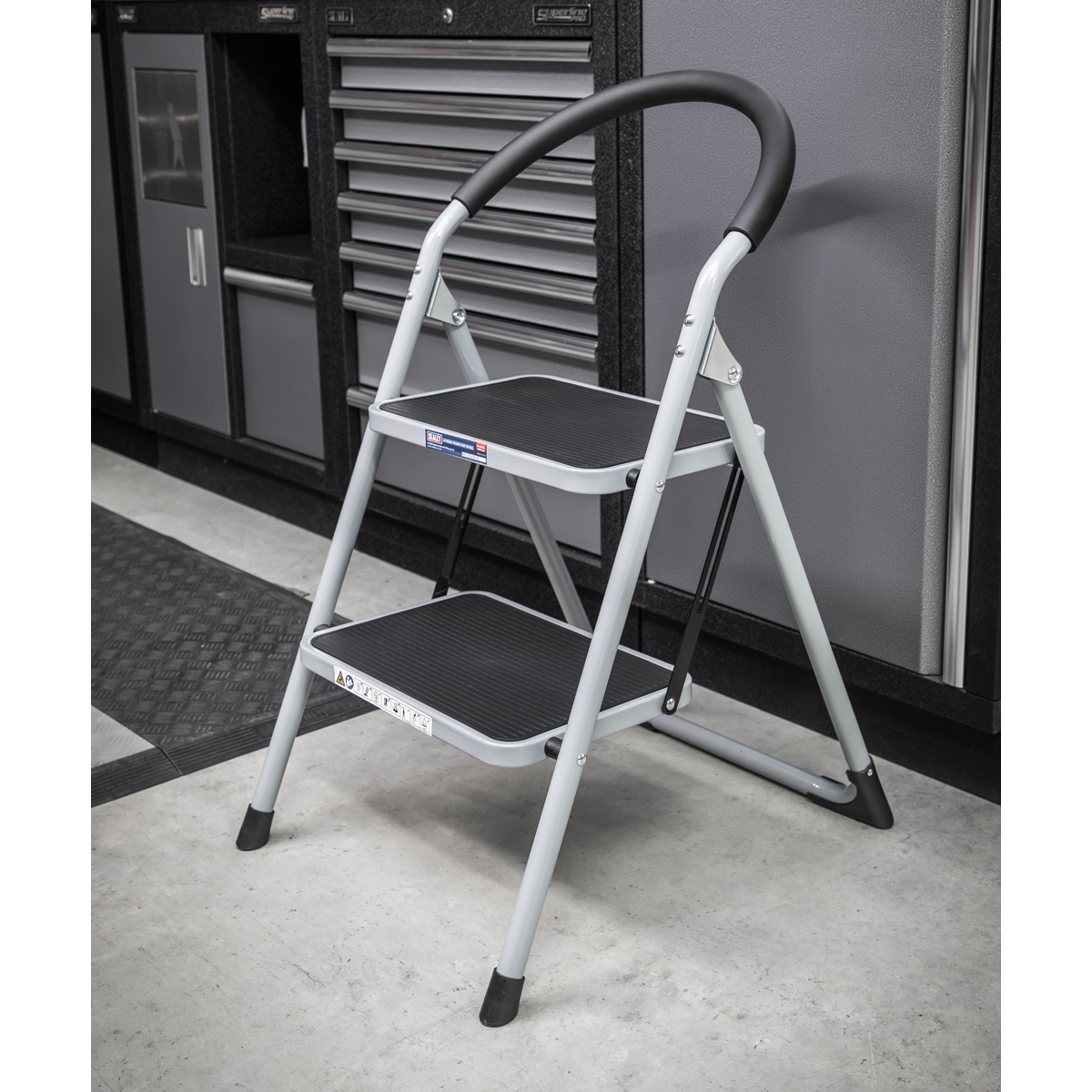 Sealey ASL2 Step Stool 2-Tread 150kg Capacity - BS EN14183