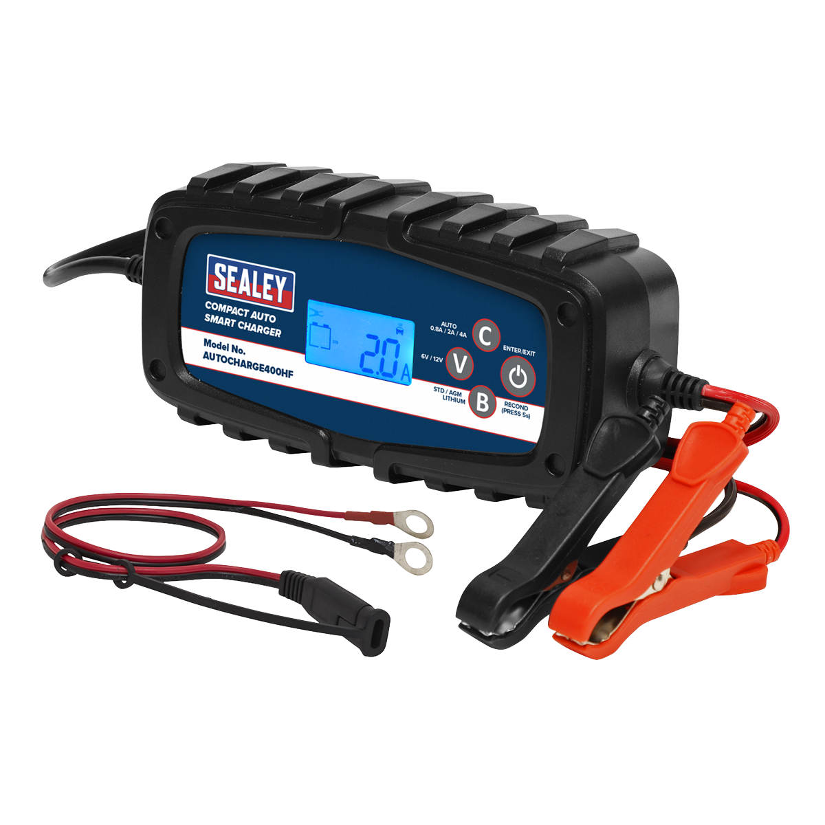 Sealey AUTOCHARGE400HF 6/12V Compact Auto Smart Charger & Maintainer 4A