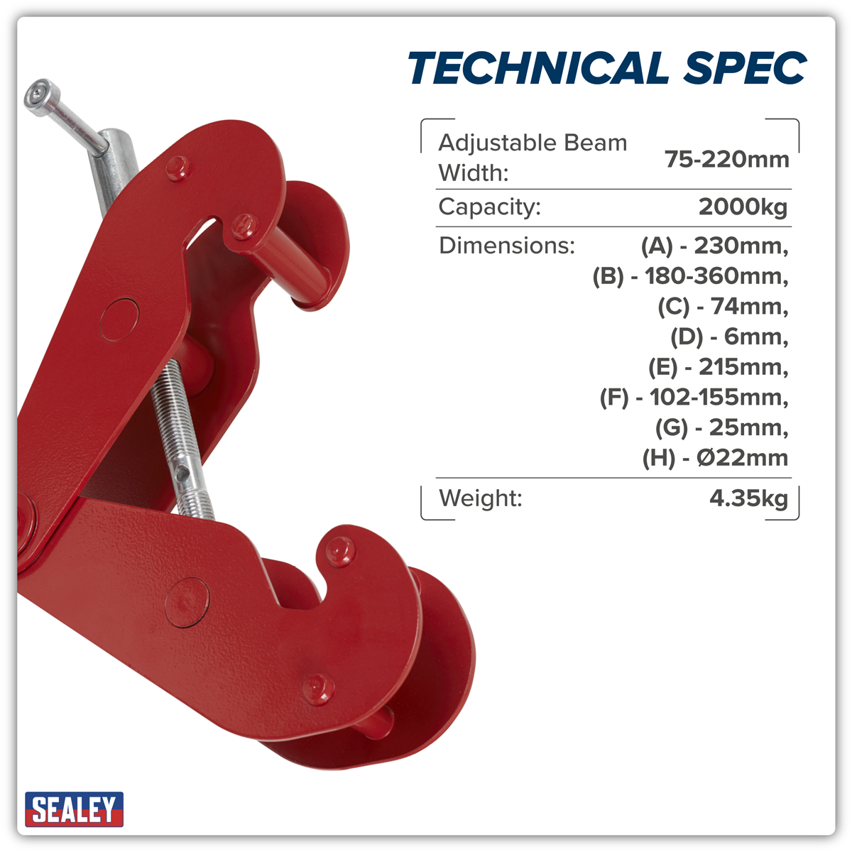 Sealey BC2000 Beam Clamp 2 Tonne