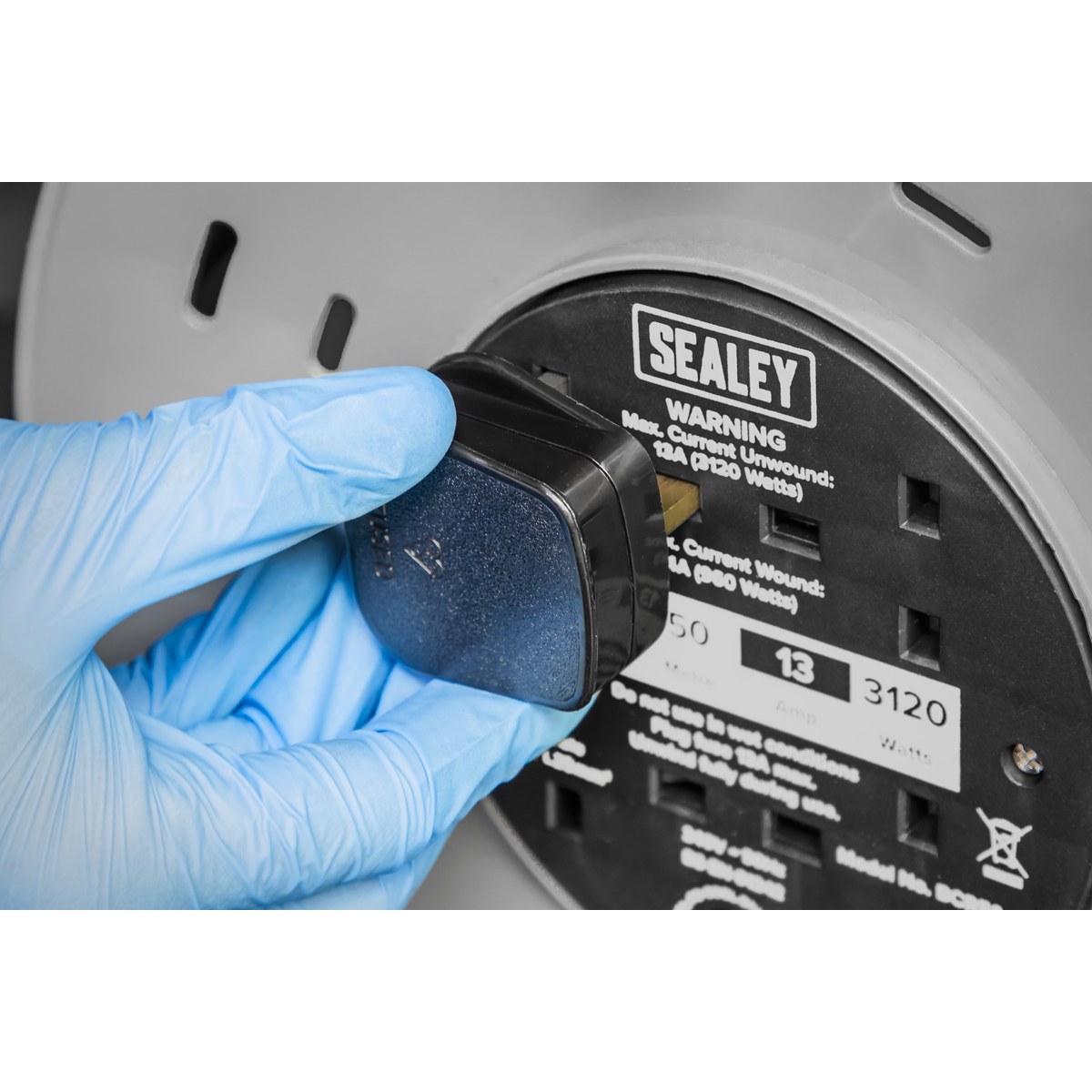 Sealey BCR50 50m Cable Reel with Thermal Trip 4 x 230V