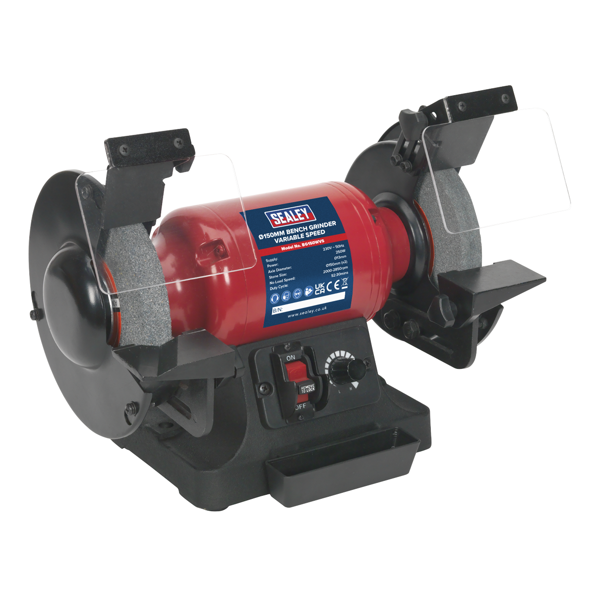 Sealey BG150WVS 150mm Bench Grinder with Variable Speed 250W/230V