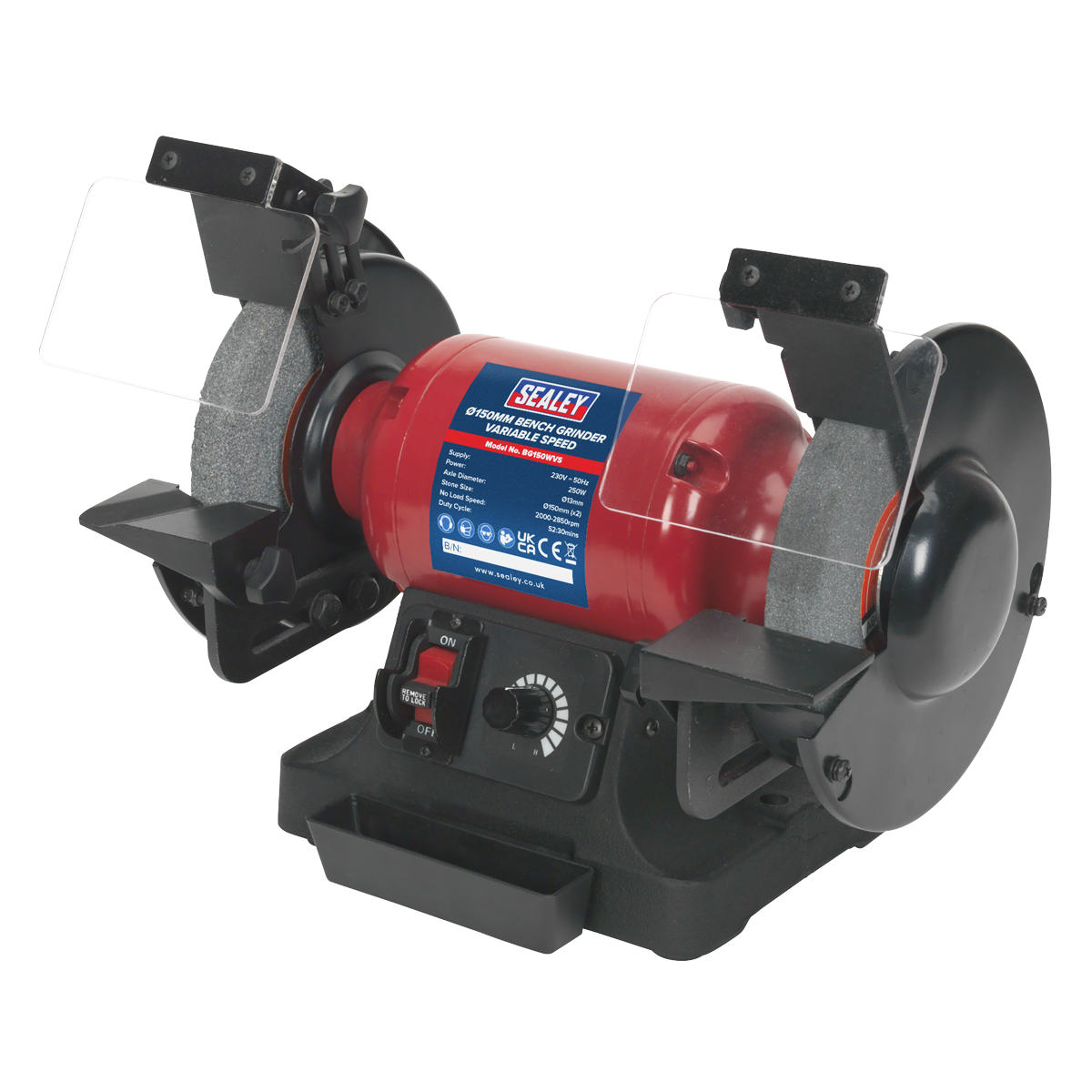 Sealey BG150WVS 150mm Bench Grinder with Variable Speed 250W/230V