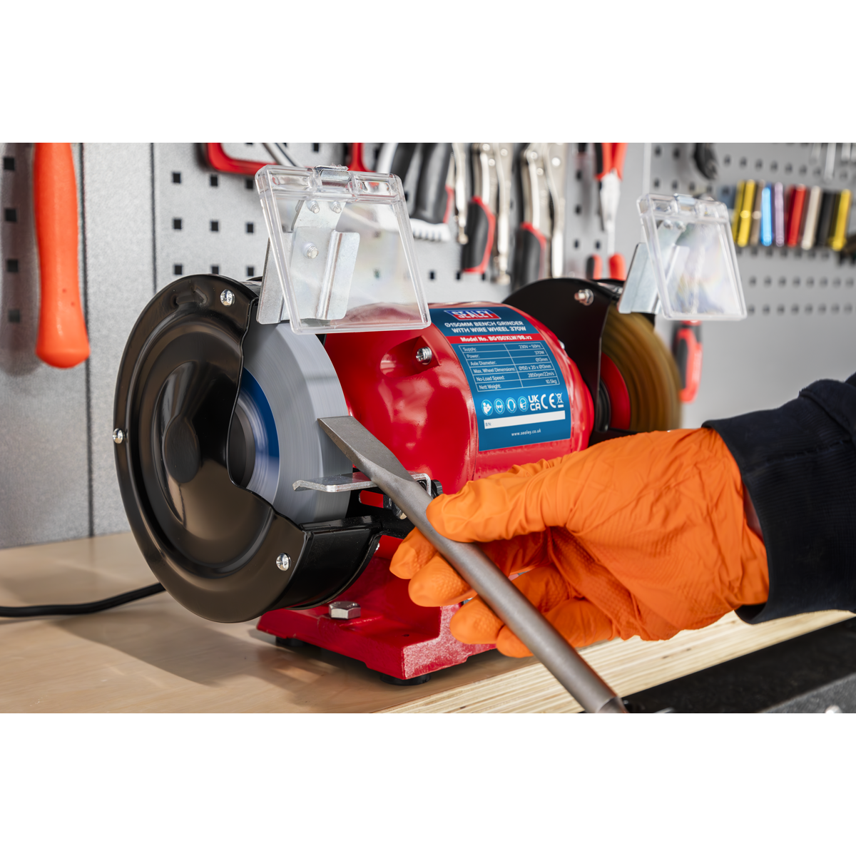 Sealey BG150XLW/98 150mm Bench Grinder with Wire Wheel 370W/230V