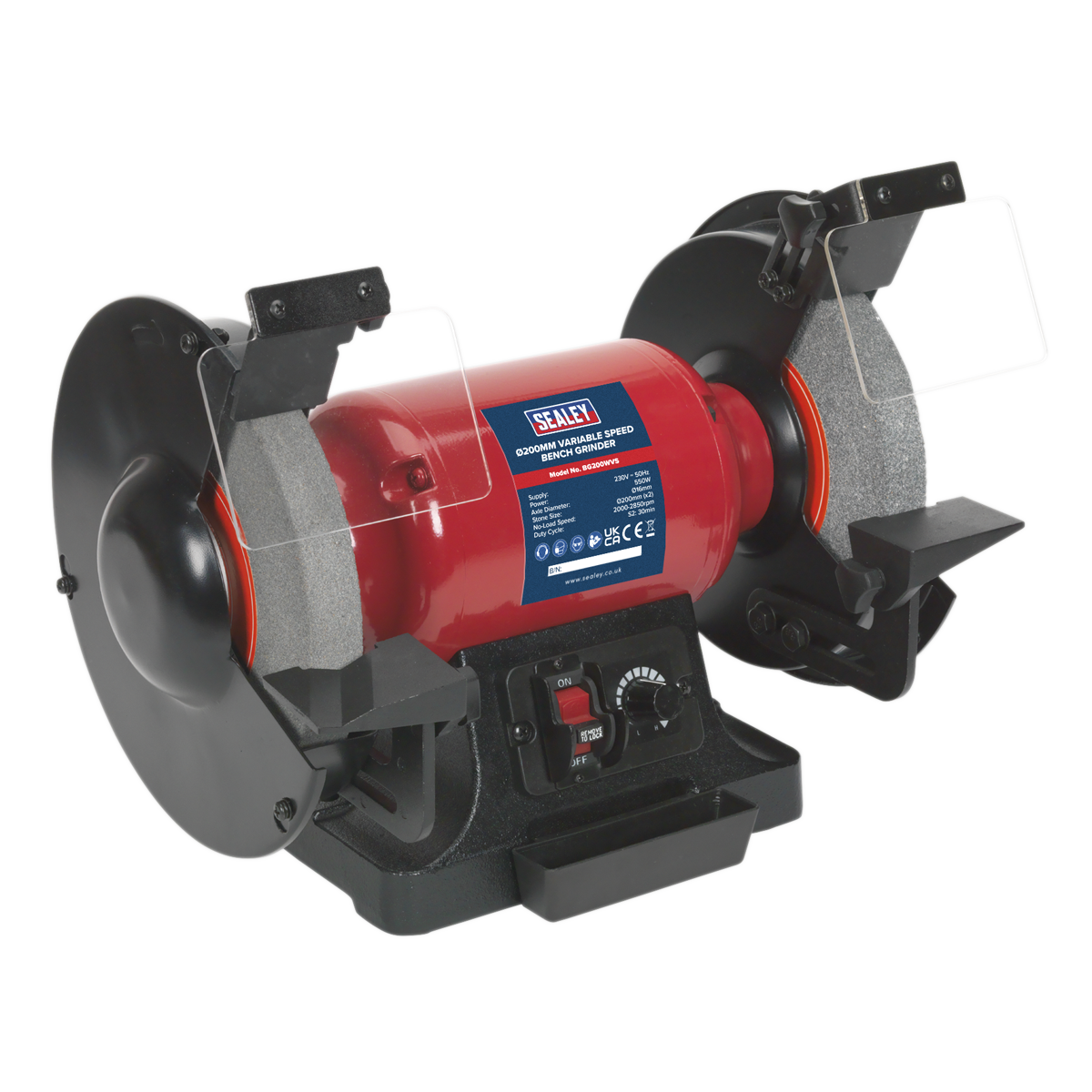 Sealey BG200WVS 200mm Bench Grinder with Variable Speed 550W/230V