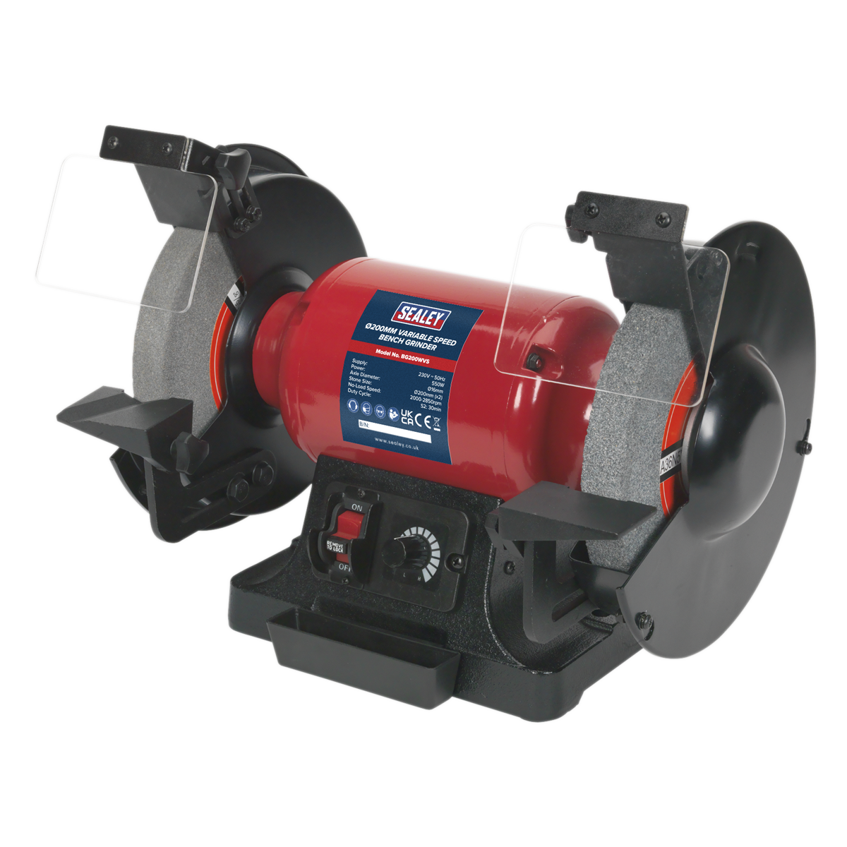 Sealey BG200WVS 200mm Bench Grinder with Variable Speed 550W/230V