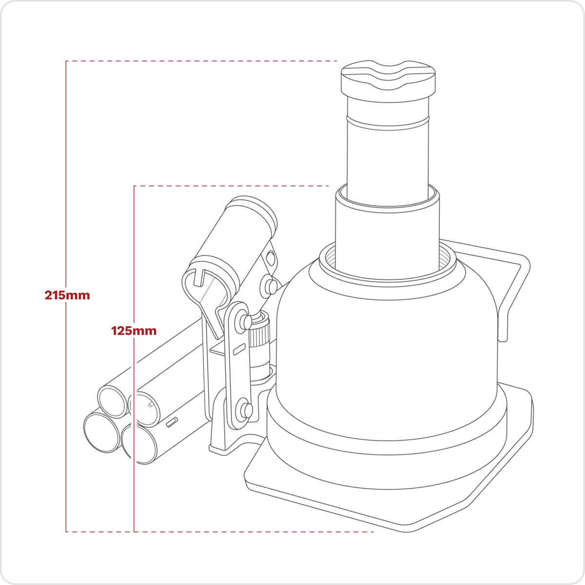 Sealey BJ10LE Low Profile Telescopic Bottle Jack 10 Tonne