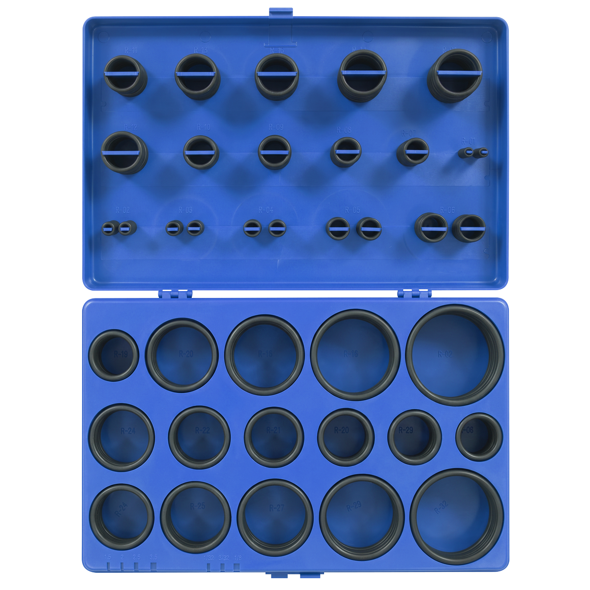 Sealey BOR407 Imperial Rubber O-Ring Assortment 407pc
