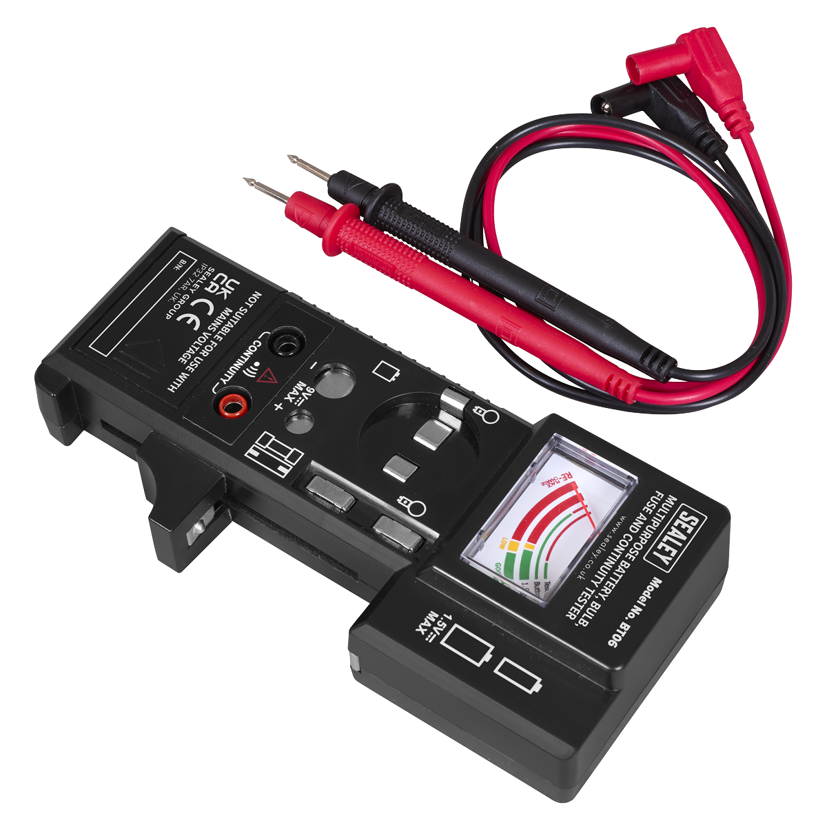 Sealey BT06 Multipurpose Battery, Bulb, Fuse & Continuity Tester
