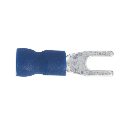 Sealey BT13 Easy-Entry Fork Terminal 3.7mm (4BA), Blue - Pack of 100