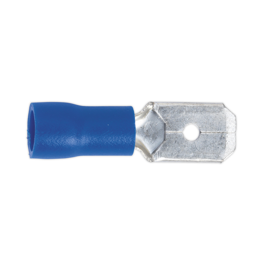 Sealey BT21 Push-On Male Terminal 6.3mm, Blue - Pack of 100