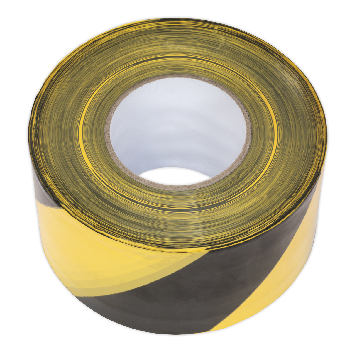 Sealey BTBY Non-Adhesive Hazard Warning Barrier Tape 80mm x 100m - Black/Yellow