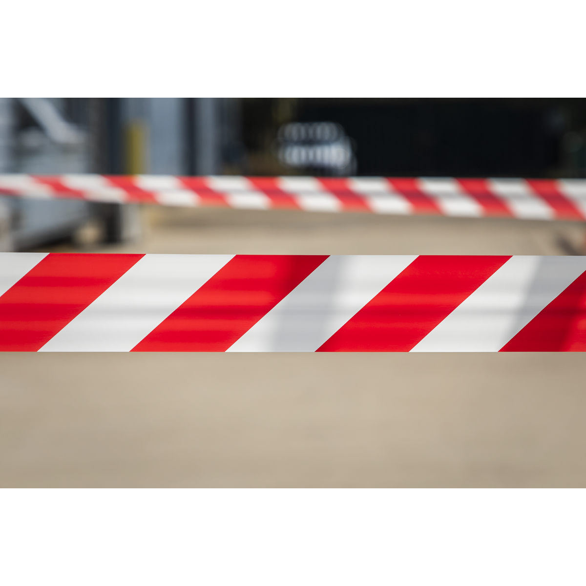 Sealey BTRW Non-Adhesive Hazard Warning Barrier Tape 80mm x 100m - Red/White