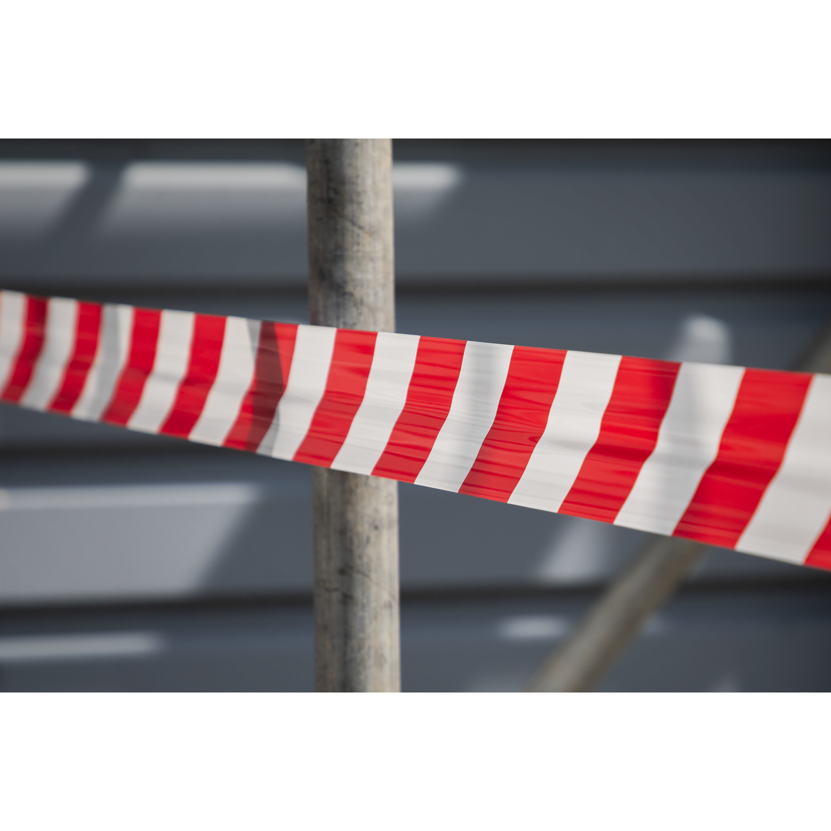 Sealey BTRW Non-Adhesive Hazard Warning Barrier Tape 80mm x 100m - Red/White
