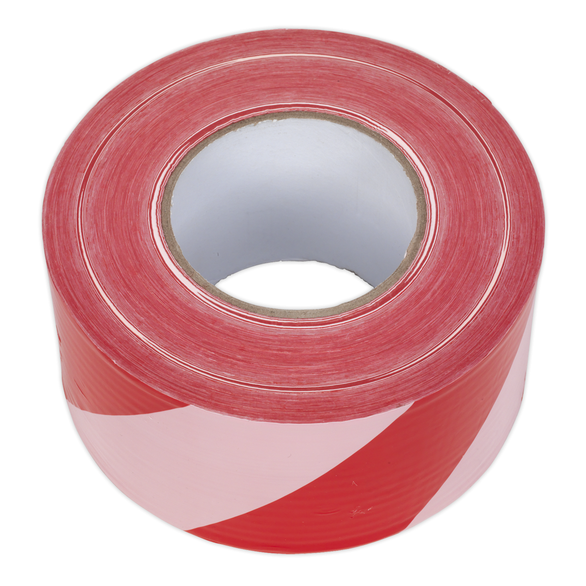 Sealey BTRW Non-Adhesive Hazard Warning Barrier Tape 80mm x 100m - Red/White