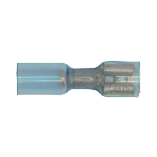 Sealey BTSPF25 Heat Shrink Push-On Female Terminal 6.4mm, Blue - Pack of 25