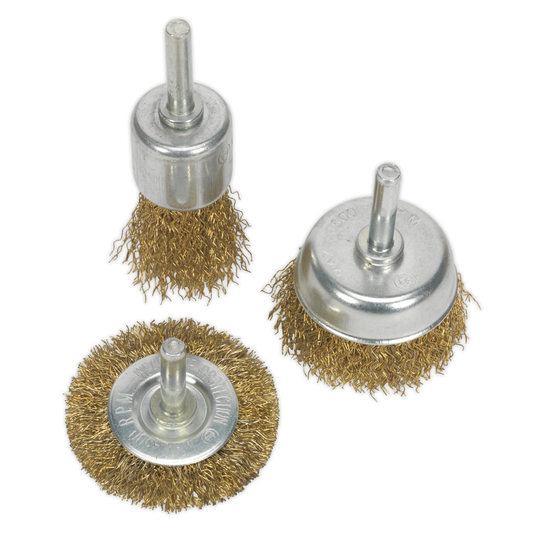 Sealey BWBS03 Crimped Wire Brush Set 3pc