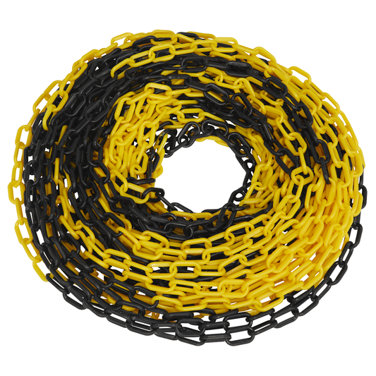 Sealey BYC25M Plastic Chain 25m x 6mm - Black/Yellow