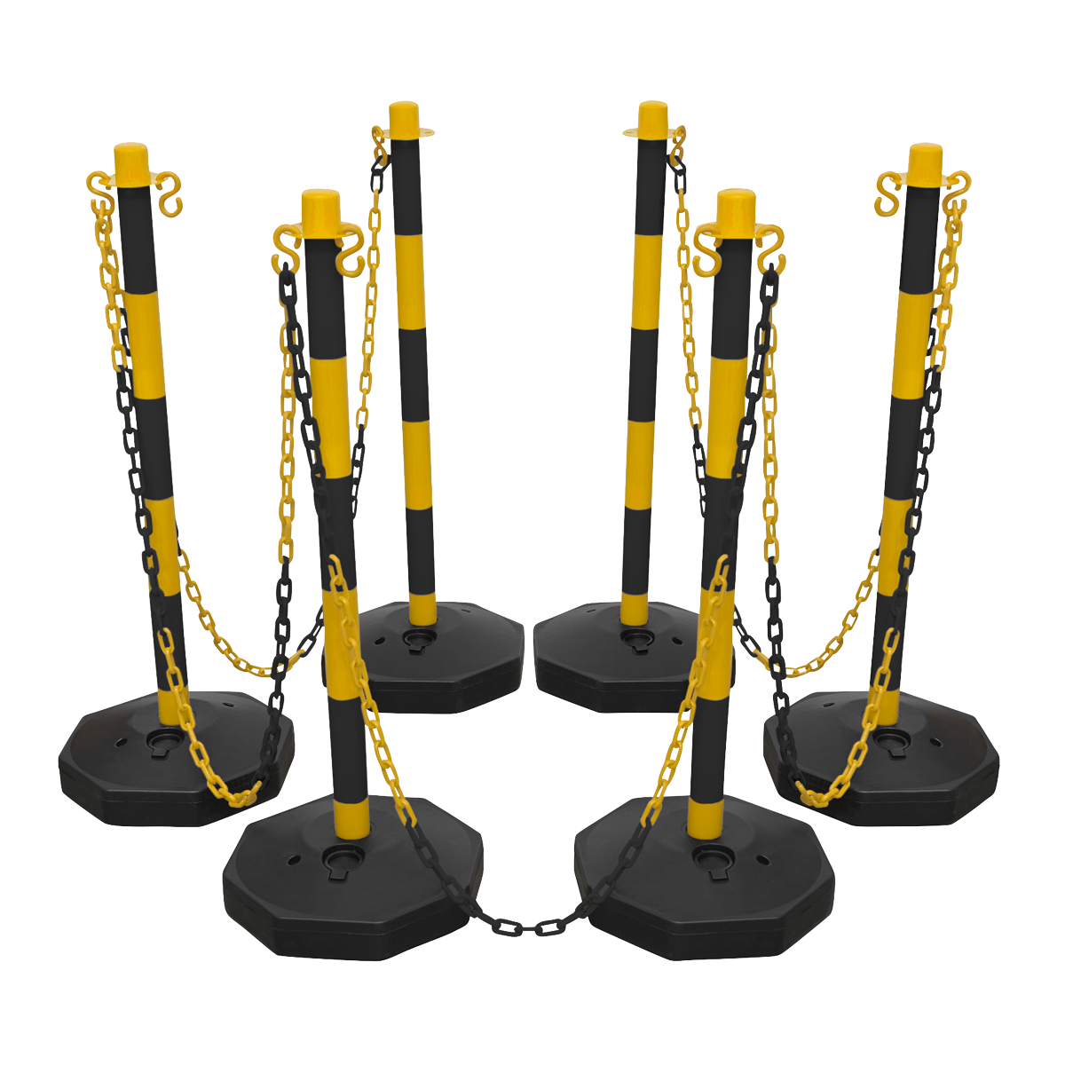 Sealey BYSBKIT Post & Chain Kit 25m - Black/Yellow