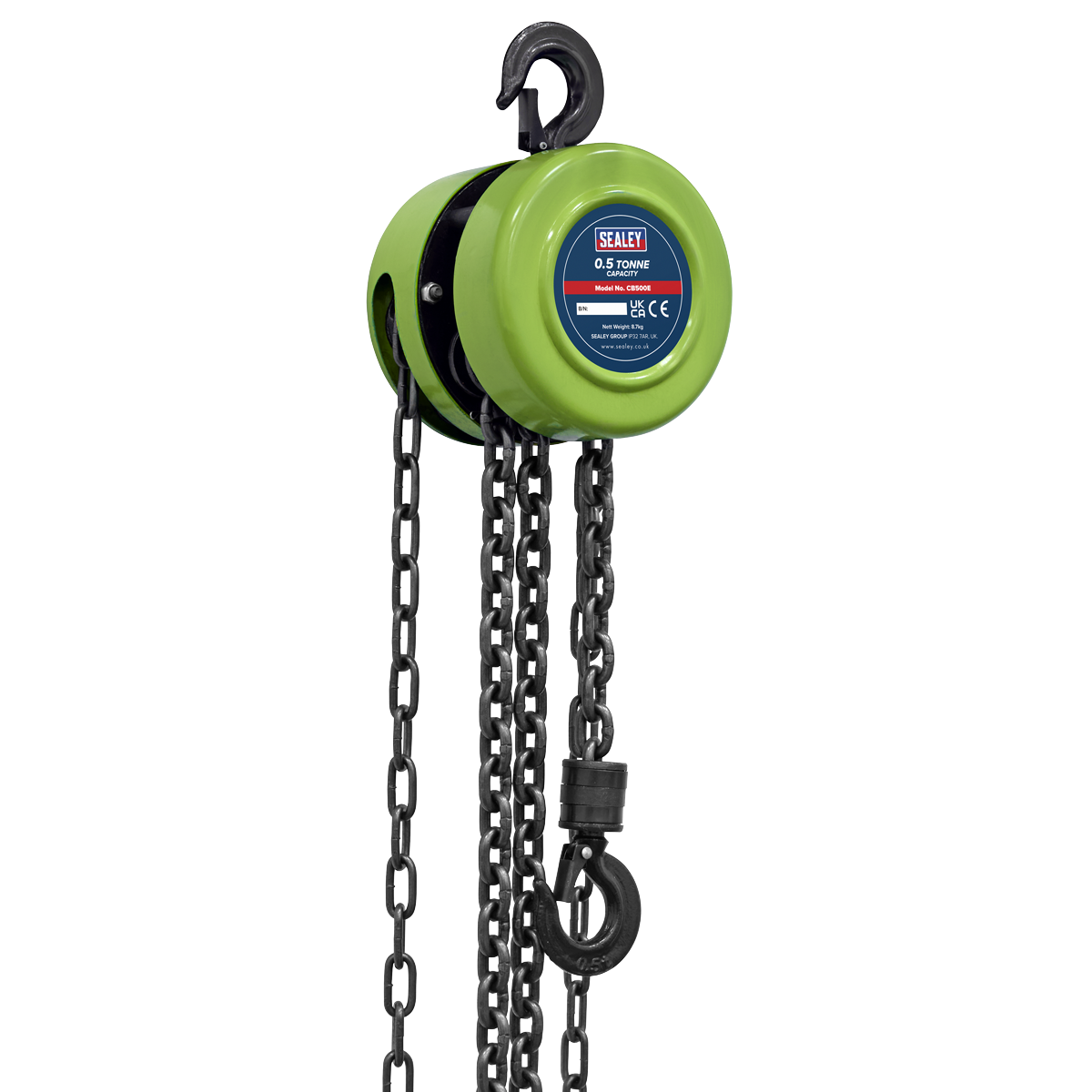 Sealey CB500E 2.5m Chain Block 0.5 Tonne