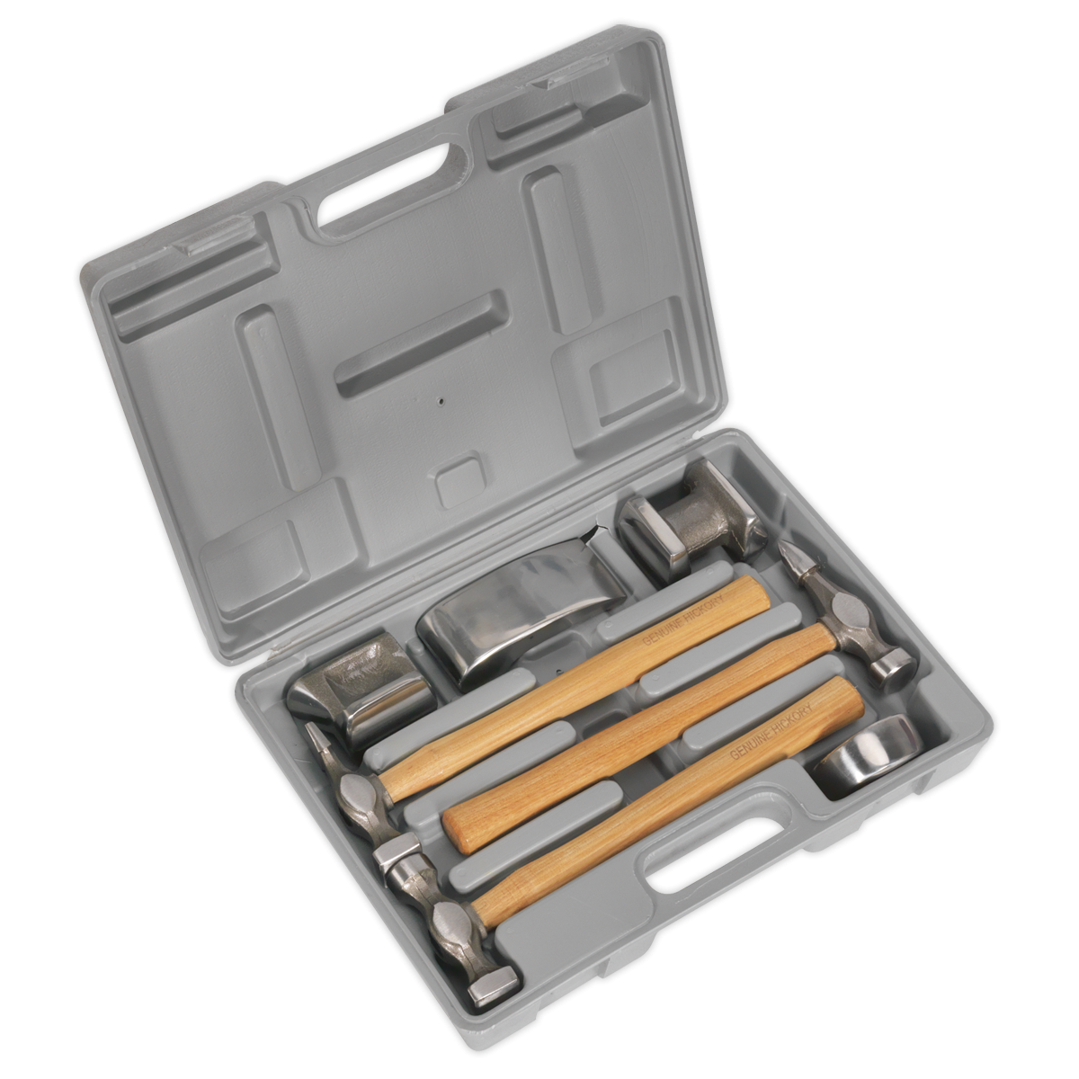 Sealey CB507 Drop-Forged Panel Beating Set with Hickory Shafts 7pc