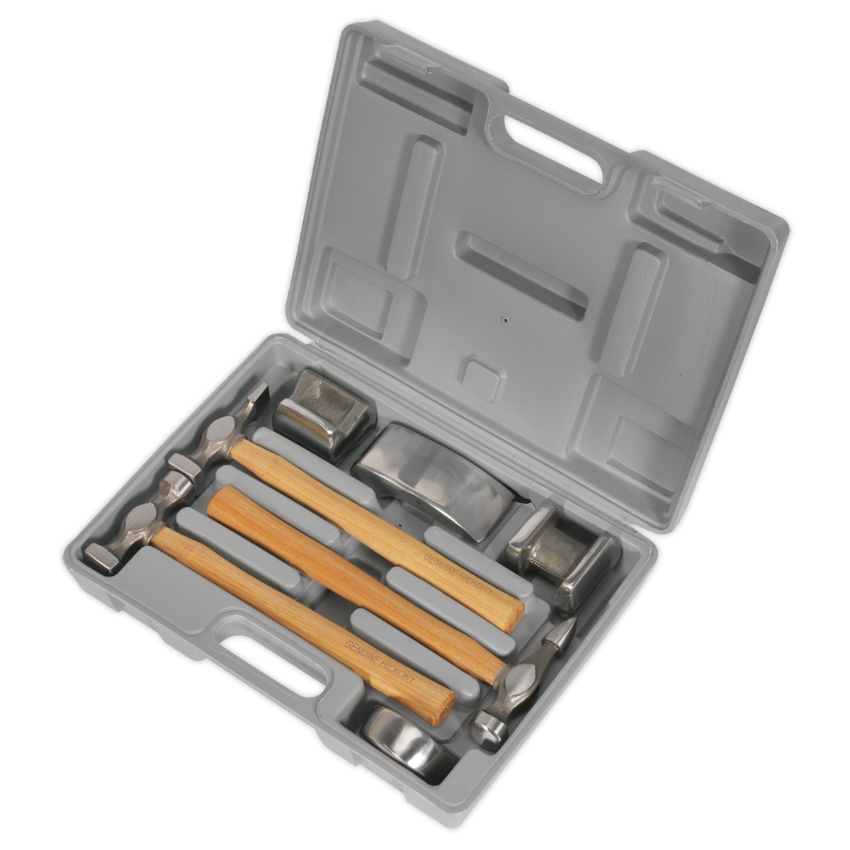 Sealey CB507 Drop-Forged Panel Beating Set with Hickory Shafts 7pc