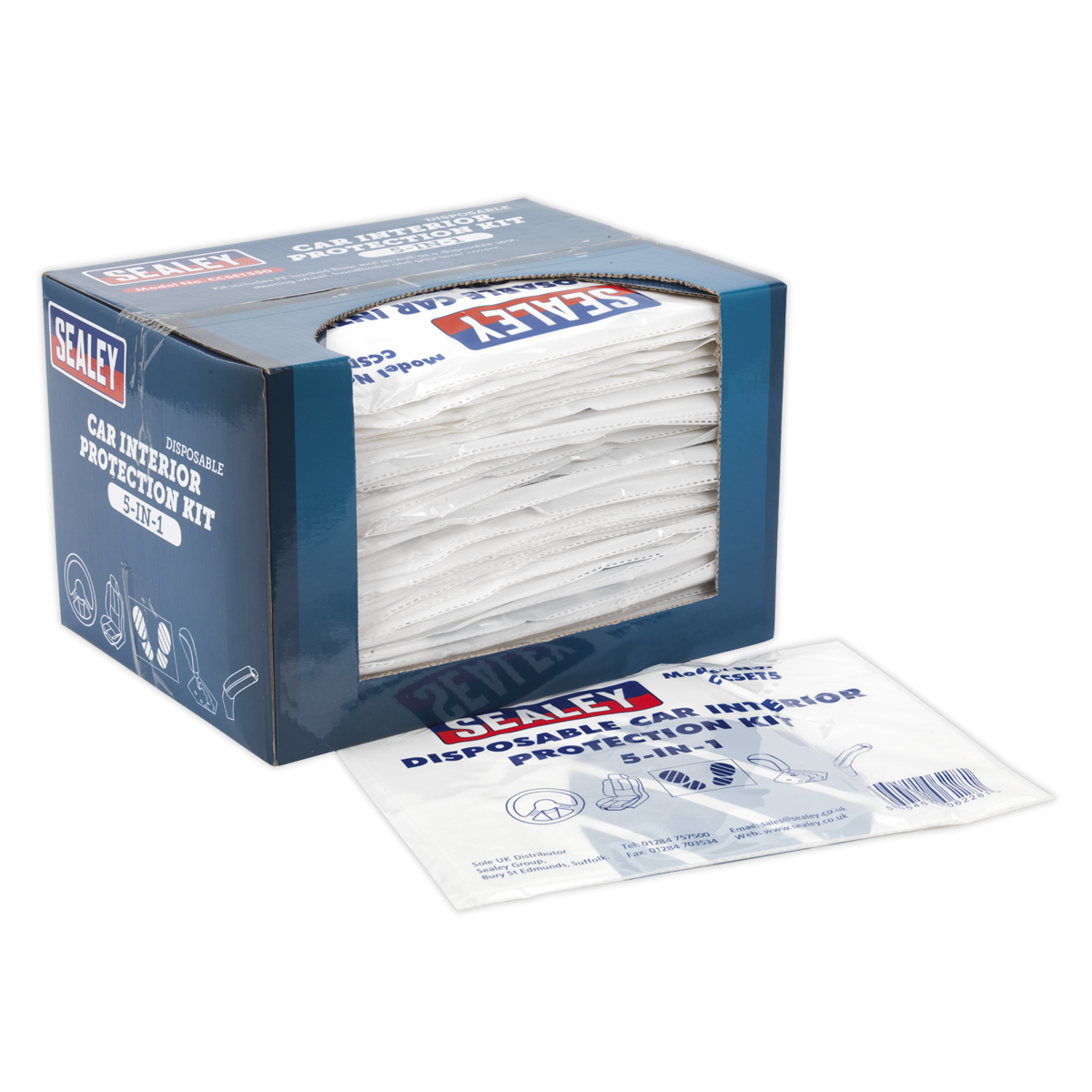 Sealey CCSET550 5-in-1 Disposable Car Interior Protection Kit - Display Box of 50