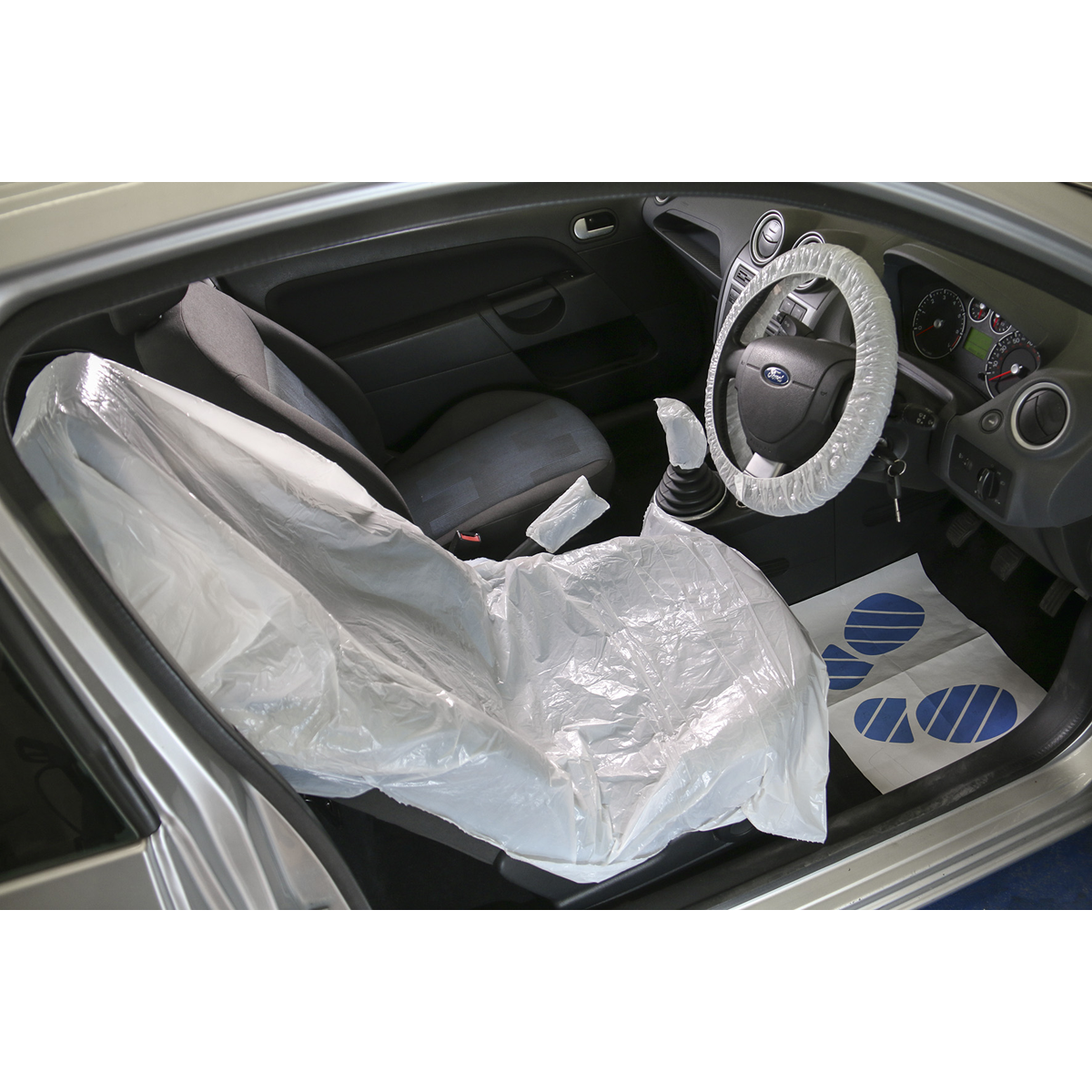 Sealey CCSET550 5-in-1 Disposable Car Interior Protection Kit - Display Box of 50