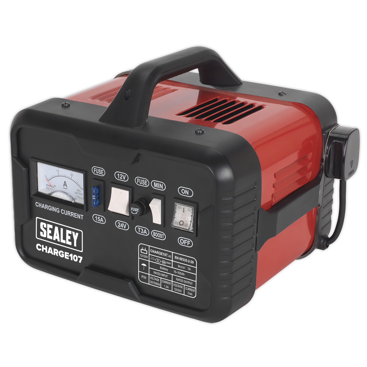 Sealey CHARGE107 12/24V Battery Charger 11A 230V