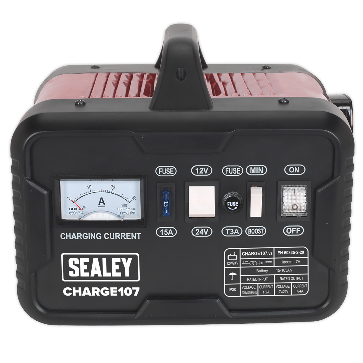 Sealey CHARGE107 12/24V Battery Charger 11A 230V