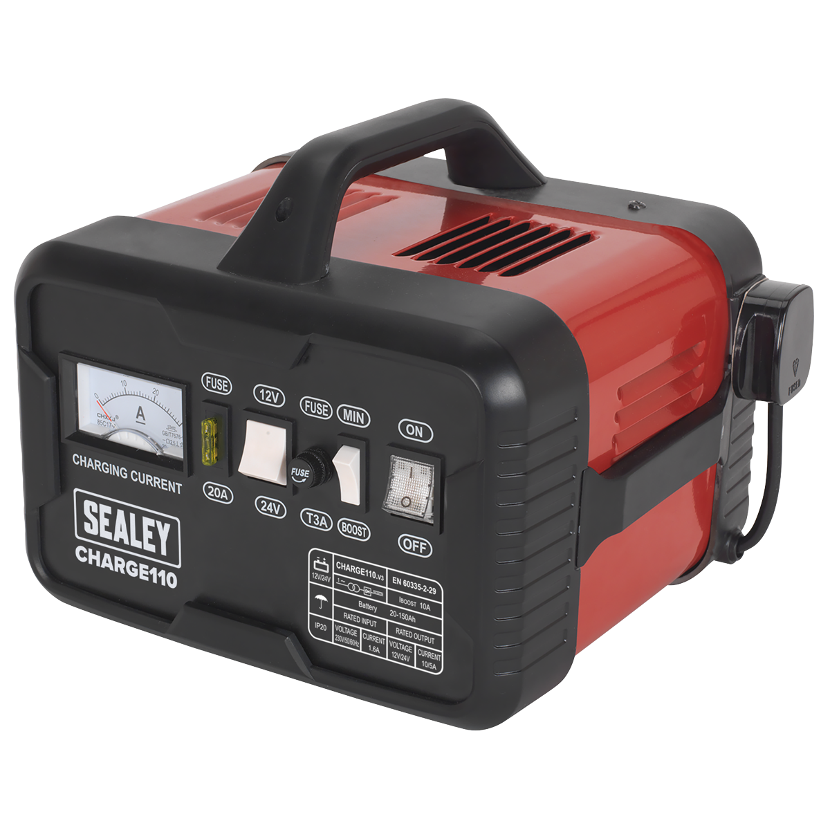 Sealey CHARGE110 12/24V Battery Charger 14A 230V