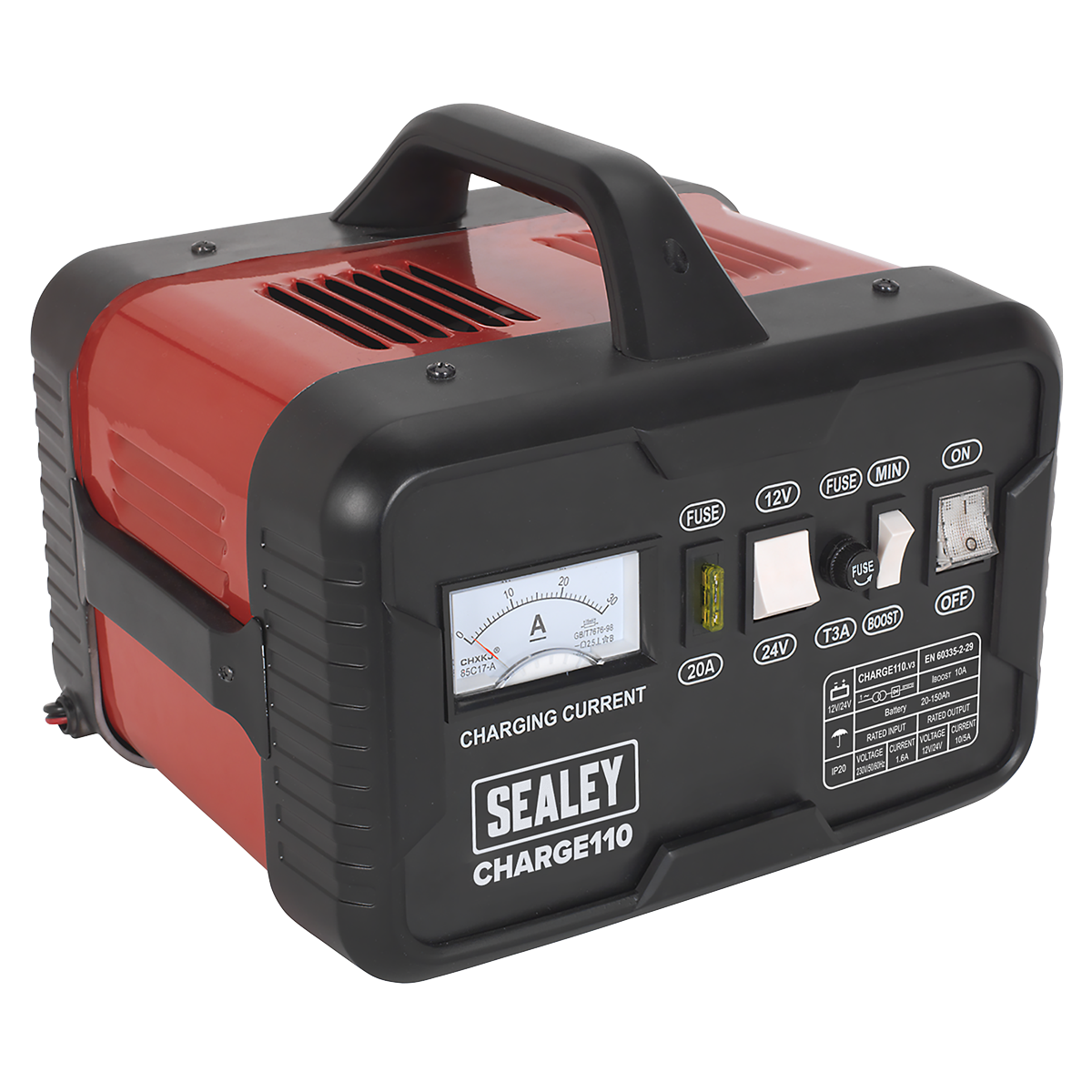 Sealey CHARGE110 12/24V Battery Charger 14A 230V
