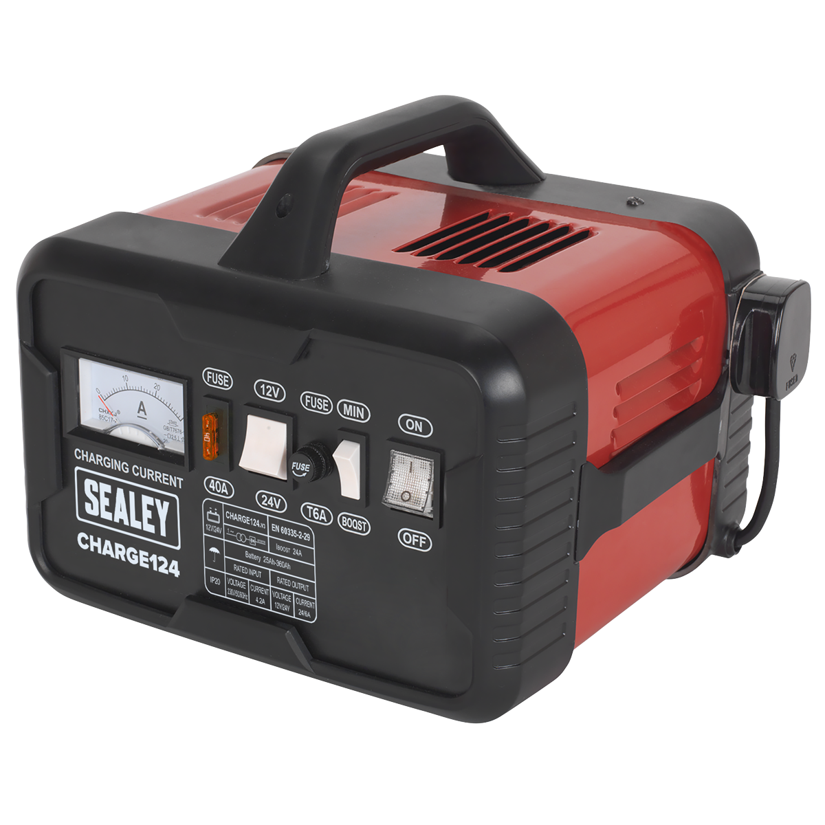 Sealey CHARGE124 12/24V Battery Charger 28A 230V