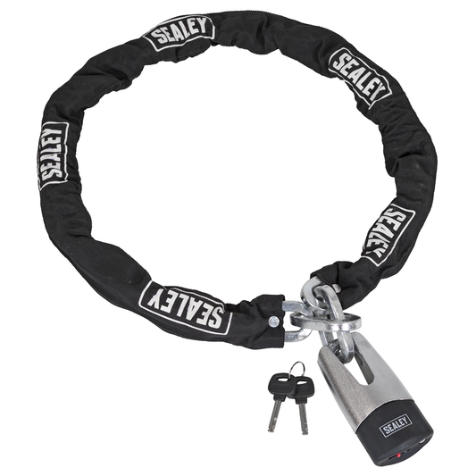 Sealey CLA109DL Motorcycle Chain & Disc Lock 10.5 x 10.5 x 1500mm 4* ART Approved