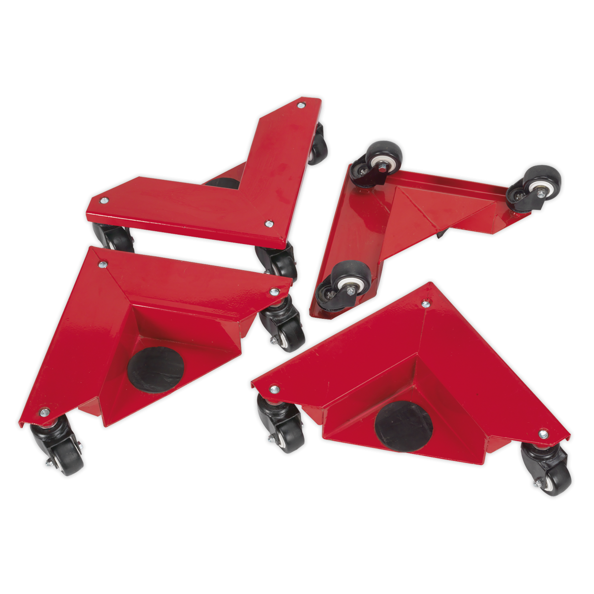 Sealey CM4 Corner Transport Dollies 150kg Capacity - Set of 4