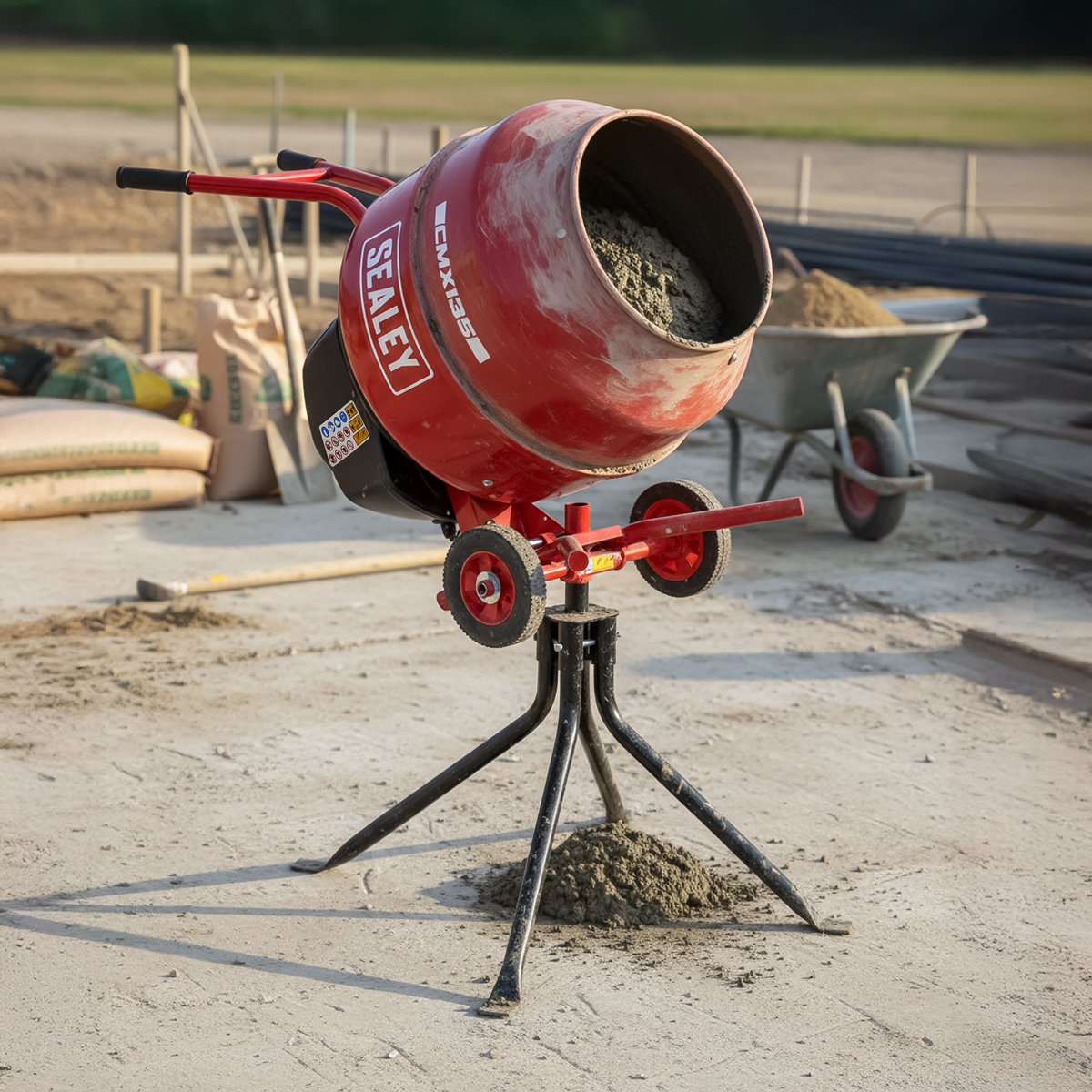 Sealey CMX135 135L Cement Mixer with Stand 550W