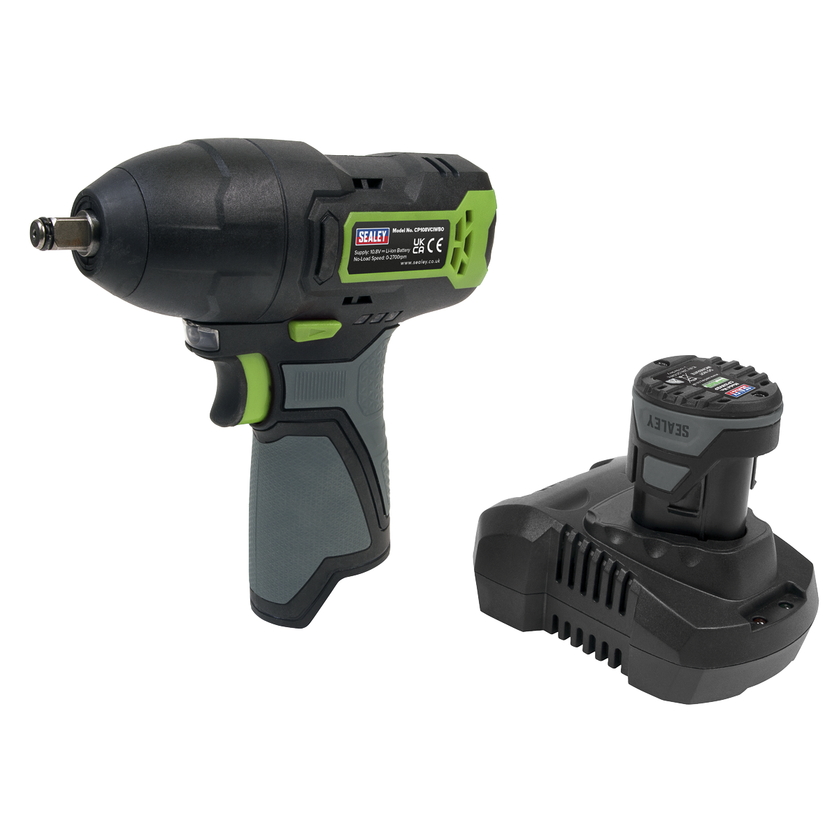 Sealey CP108VCIW SV10.8 Series 3/8"Sq Drive Cordless Impact Wrench Kit 10.8V 2Ah