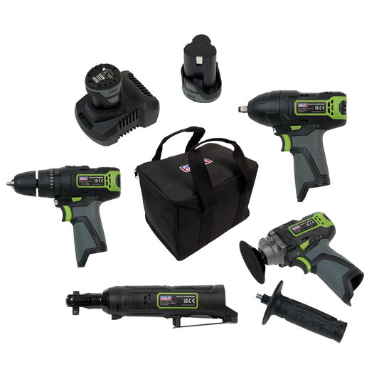 Sealey CP108VCOMBO1 4 x SV10.8 Series Cordless Power Tool Kit 10.8V - 2 Batteries