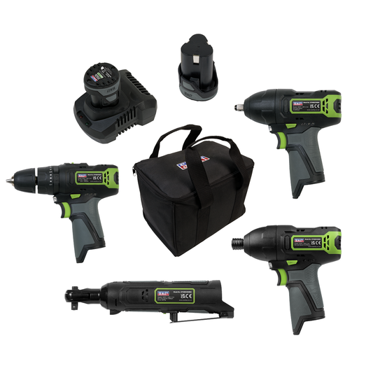 Sealey CP108VCOMBO2 4 x SV10.8 Series Cordless Power Tool Kit 10.8V - 2 Batteries