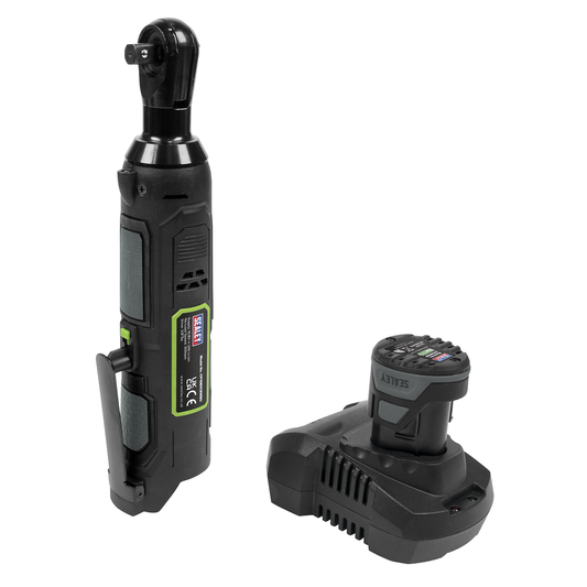 Sealey CP108VCRW SV10.8 Series 3/8"Sq Drive Cordless Ratchet Wrench Kit 45Nm 10.8V 2Ah