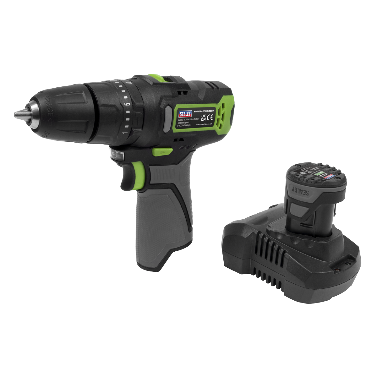 Sealey CP108VDDEU SV10.8 Series 10mm Cordless Combi Drill Kit 10.8V 2Ah - Euro Plug