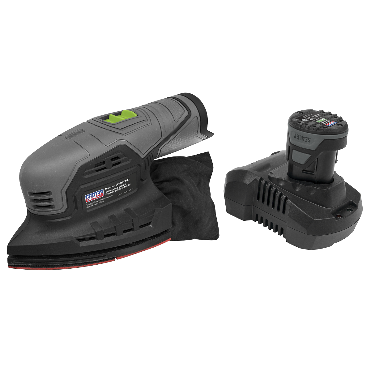 Sealey CP108VDSEU SV10.8 Series 150mm Cordless Detail Sander Kit 10.8V 2Ah - Euro Plug