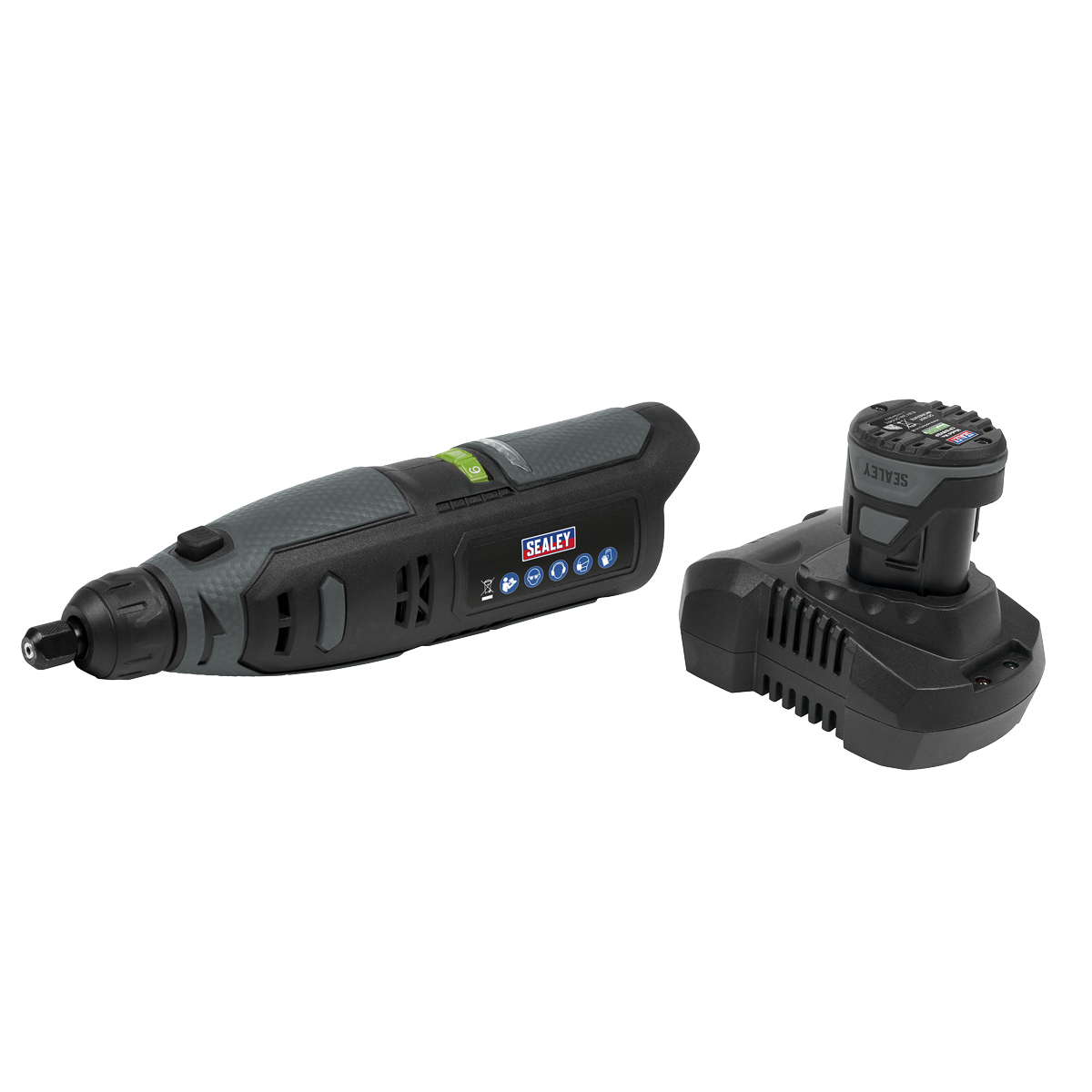 Sealey CP108VMGEU SV10.8 Series Cordless Multipurpose Mini Grinder Kit 10.8V 2Ah - Euro Plug