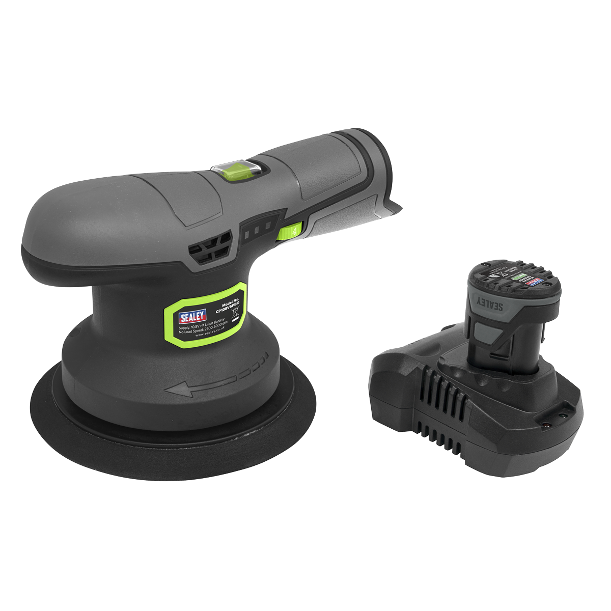 Sealey CP108VSPEU SV10.8 Series 150mm Cordless Dual Action Sander/Polisher Kit 10.8V 2Ah - Euro Plug