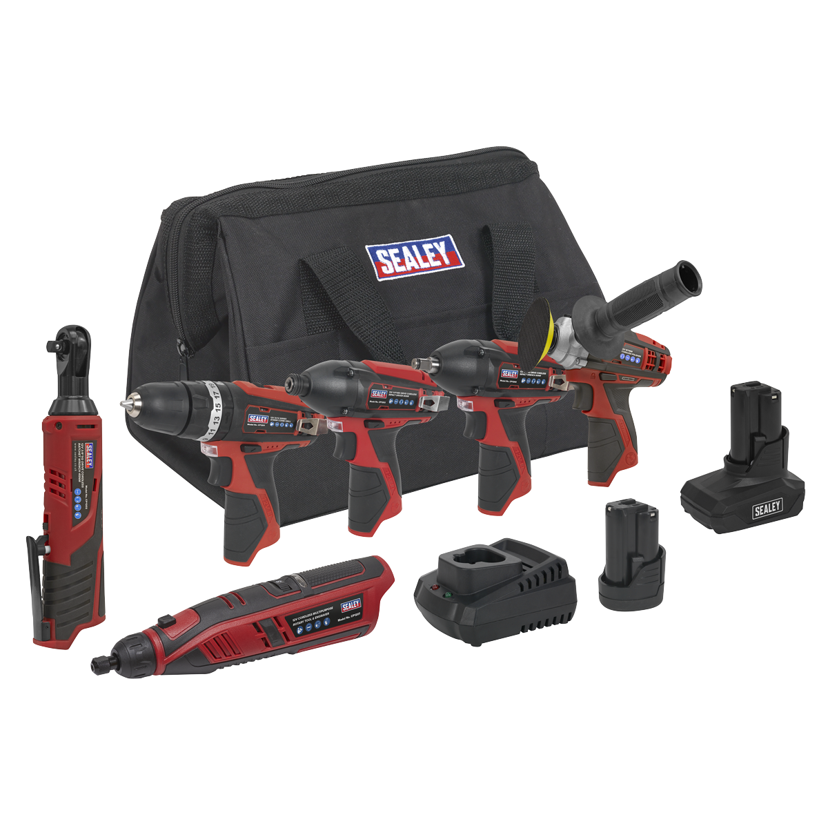 Sealey CP1200COMBO2 6 x SV12 Series Cordless Power Tool Kit 12V - 2 Batteries