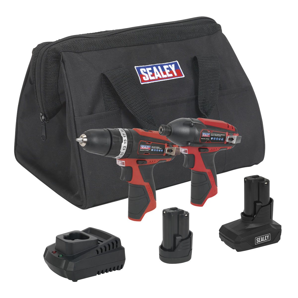 Sealey CP1200COMBO6 2 x SV12 Series Cordless Power Tool Kit 12V - 2 Batteries