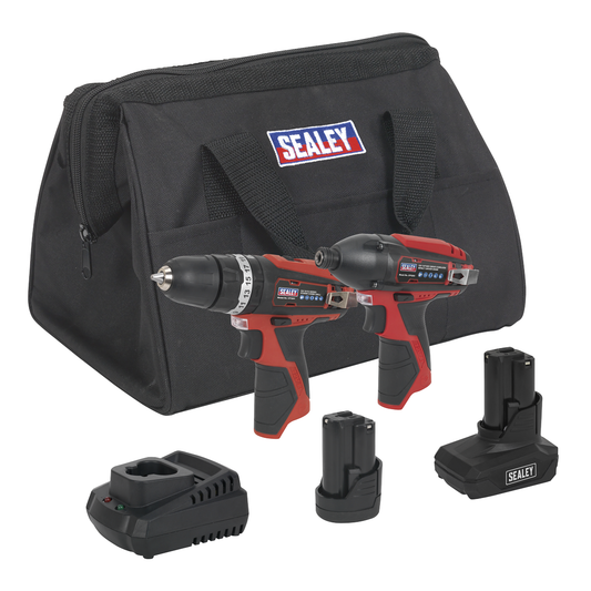 Sealey CP1200COMBO6 2 x SV12 Series Cordless Power Tool Kit 12V - 2 Batteries
